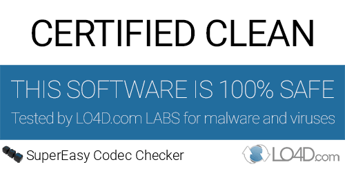 SuperEasy Codec Checker is free of viruses and malware.