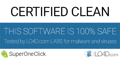 SuperOneClick is free of viruses and malware.