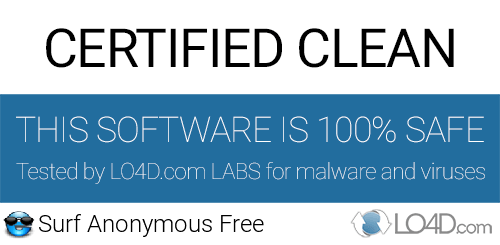 Surf Anonymous Free is free of viruses and malware.
