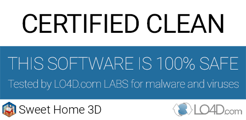 Sweet Home 3D is free of viruses and malware.