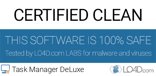 Task Manager DeLuxe is free of viruses and malware.