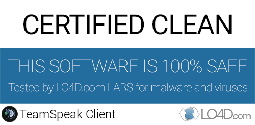 TeamSpeak Client is free of viruses and malware.