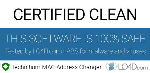 Technitium MAC Address Changer is free of viruses and malware.