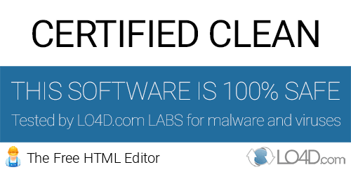The Free HTML Editor is free of viruses and malware.