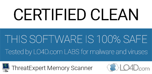 ThreatExpert Memory Scanner is free of viruses and malware.