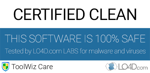 ToolWiz Care is free of viruses and malware.
