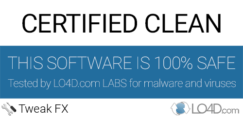 Tweak FX is free of viruses and malware.