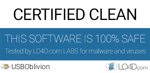 USBOblivion is free of viruses and malware.