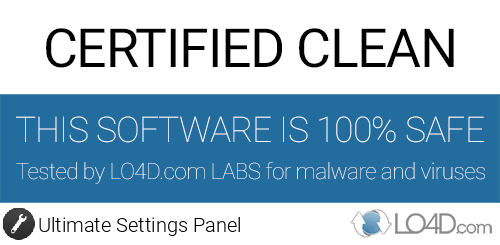Ultimate Settings Panel is free of viruses and malware.