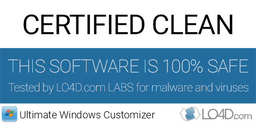 Ultimate Windows Customizer is free of viruses and malware.