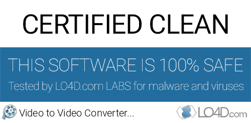 Video to Video Converter Portable is free of viruses and malware.