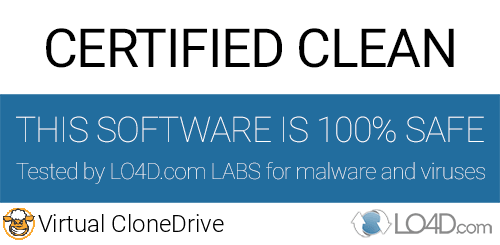 Virtual CloneDrive is free of viruses and malware.