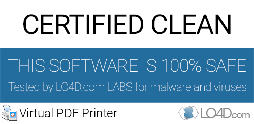 Virtual PDF Printer is free of viruses and malware.
