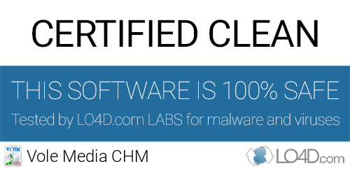 Vole Media CHM is free of viruses and malware.