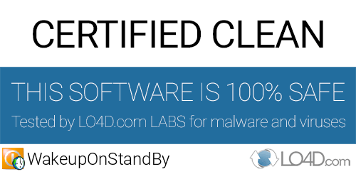 WakeupOnStandBy is free of viruses and malware.