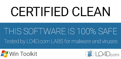 Win Toolkit is free of viruses and malware.
