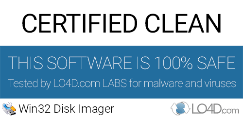 Win32 Disk Imager is free of viruses and malware.