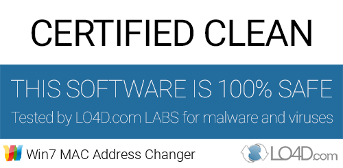 Win7 MAC Address Changer is free of viruses and malware.