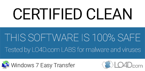Windows 7 Easy Transfer is free of viruses and malware.