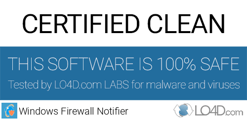 Windows Firewall Notifier is free of viruses and malware.