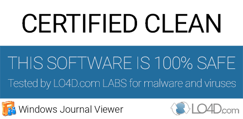 Windows Journal Viewer is free of viruses and malware.