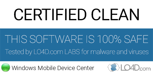 Windows Mobile Device Center is free of viruses and malware.