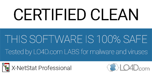 X-NetStat Professional is free of viruses and malware.