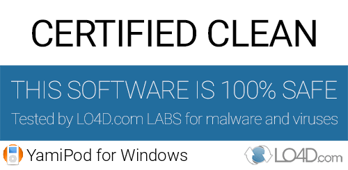 YamiPod for Windows is free of viruses and malware.