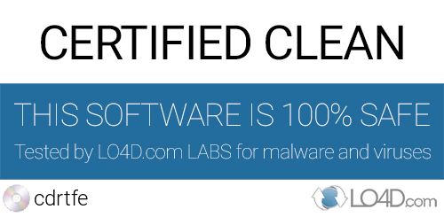 cdrtfe is free of viruses and malware.
