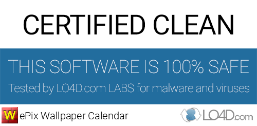 ePix Wallpaper Calendar is free of viruses and malware.