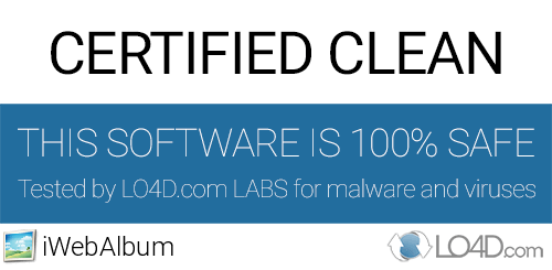 iWebAlbum is free of viruses and malware.