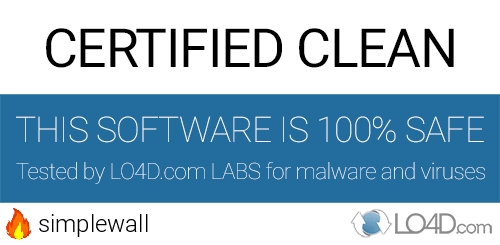 simplewall is free of viruses and malware.