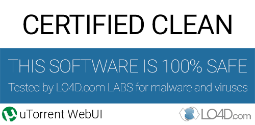 uTorrent WebUI is free of viruses and malware.