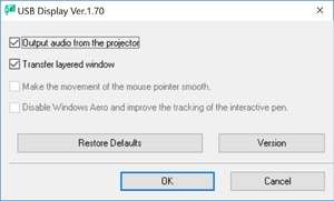 Epson usb display settings