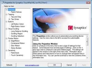 Synaptics pointing device driver как установить