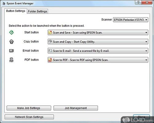 Epson Event Manager Utility - Screenshots