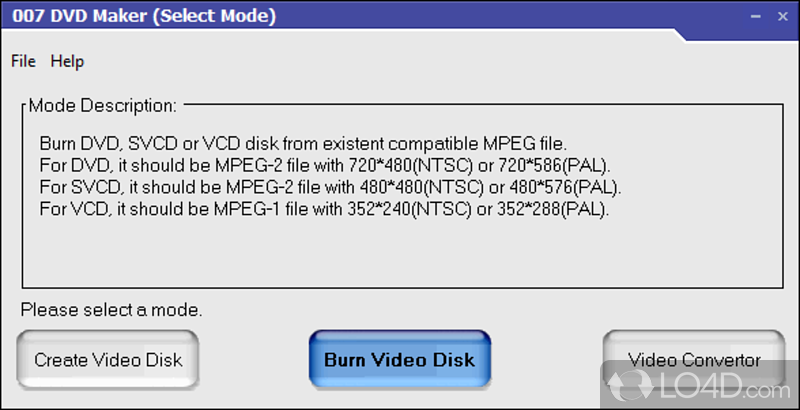 007 DVD Maker: User interface - Screenshot of 007 DVD Maker
