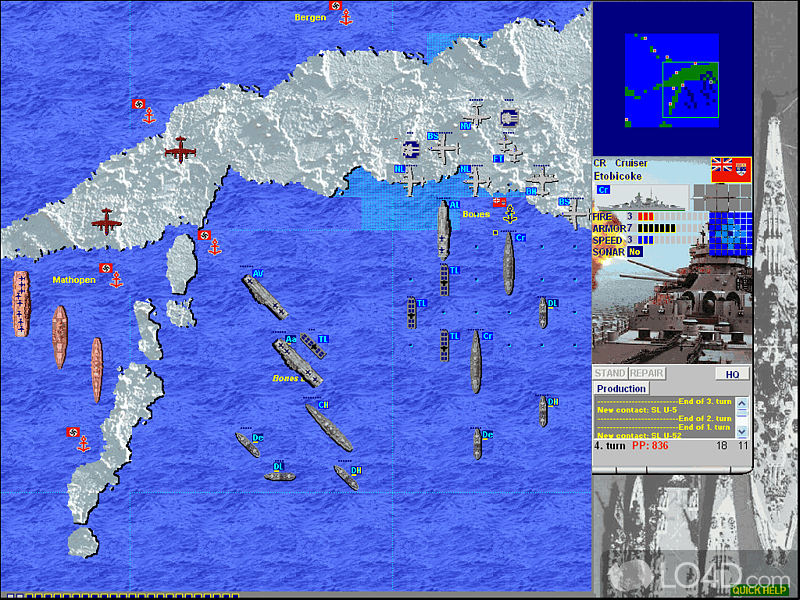 1939:BATTLEFLEET: User interface - Screenshot of 1939:BATTLEFLEET