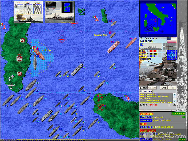 Naval turn-based WW2 battleship game - Screenshot of 1939:BATTLEFLEET