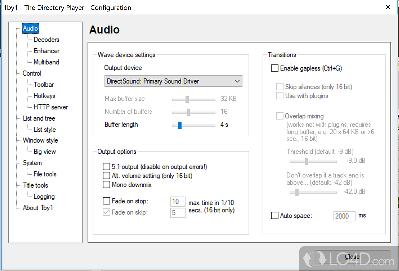Audio player with tag editor - Screenshot of 1by1