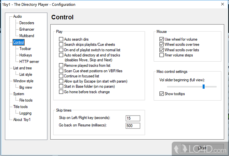 Alternative MP3 player with some interesting features - Screenshot of 1by1