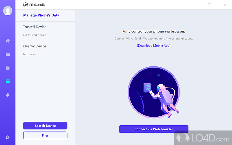 File transfer utility for sharing large files with Android tablets - Screenshot of AirSendIt