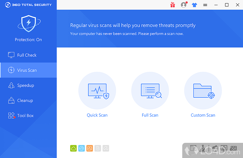 Antivirus protection powered by three distinct engines - Screenshot of 360 Total Security