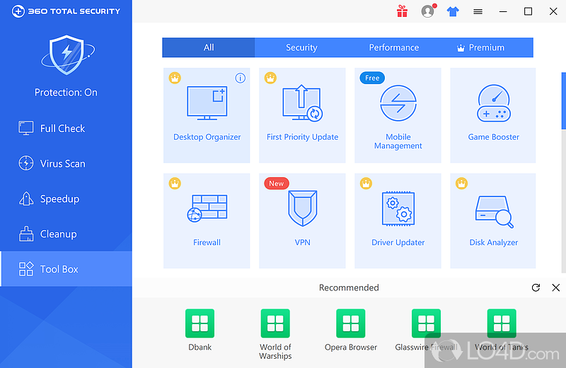 Antivirus protection with advanced features - Screenshot of 360 Total Security