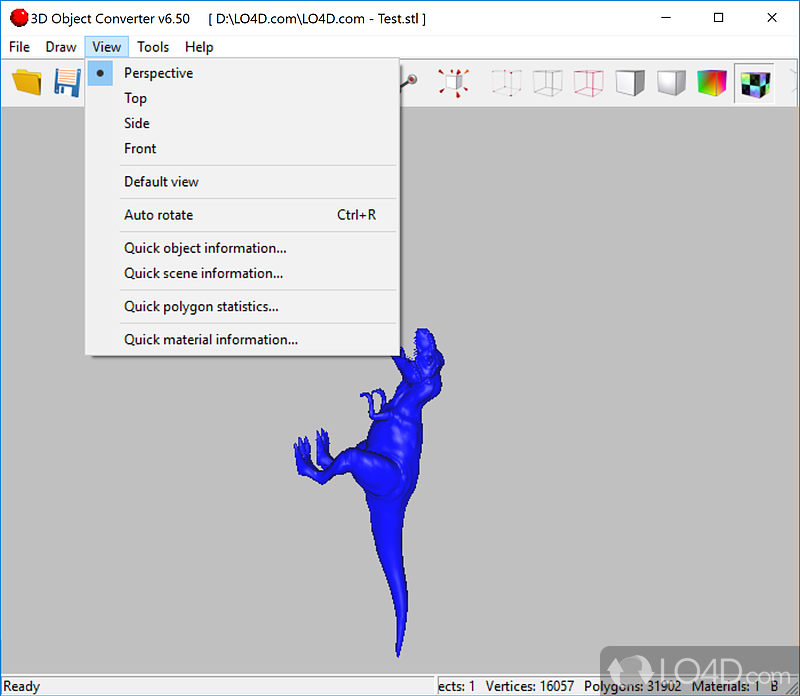 Conversion tool for various different 3D model formats - Screenshot of 3D Object Converter