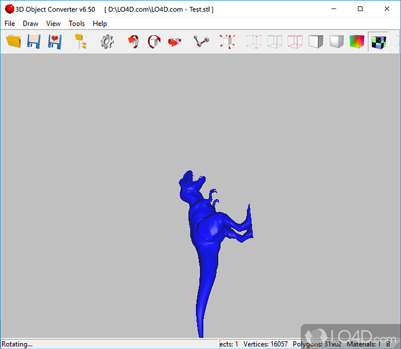 Compact app that allows users to view 3D model files - Screenshot of 3D Object Converter