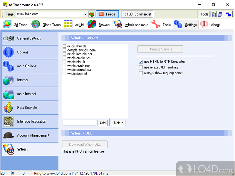 3D Traceroute screenshot