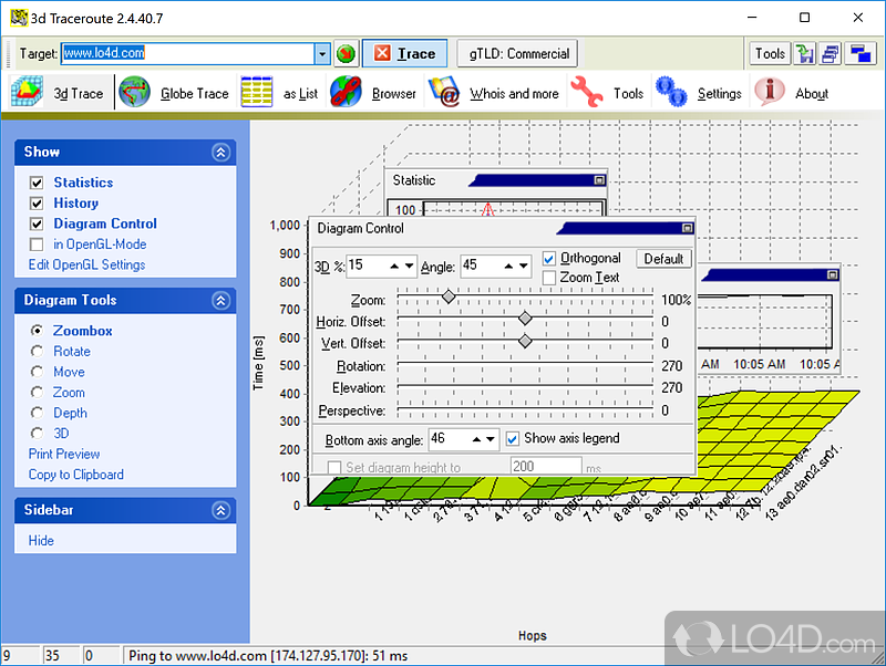 3D Traceroute screenshot