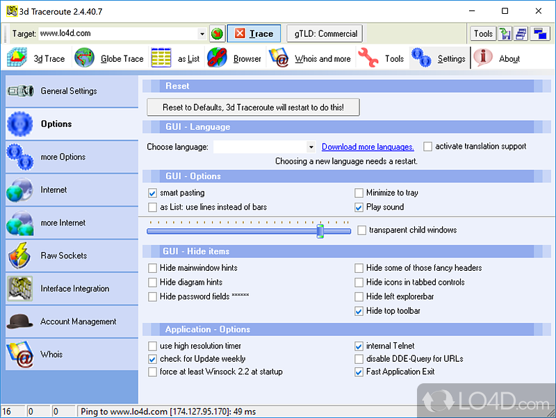 3D Traceroute screenshot