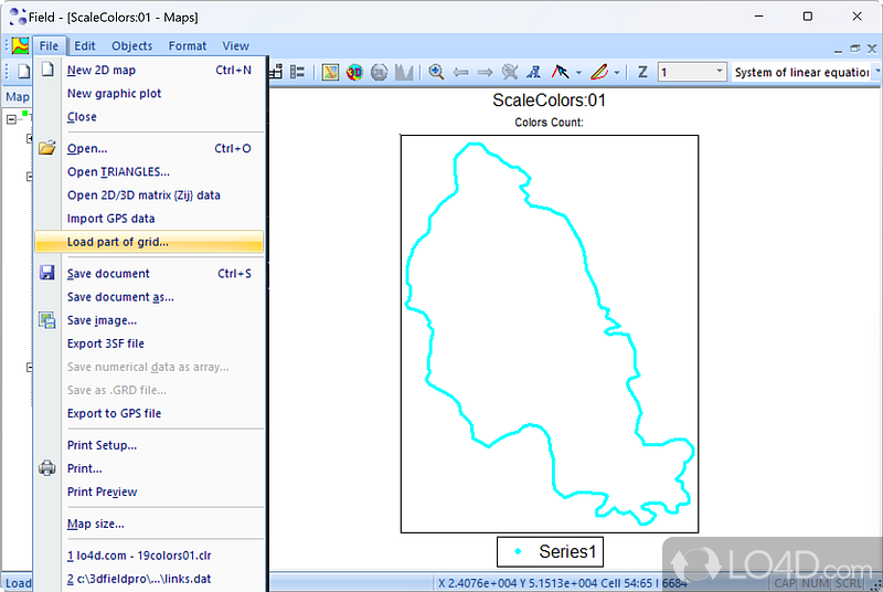 Create contour maps - Screenshot of 3DFieldPro